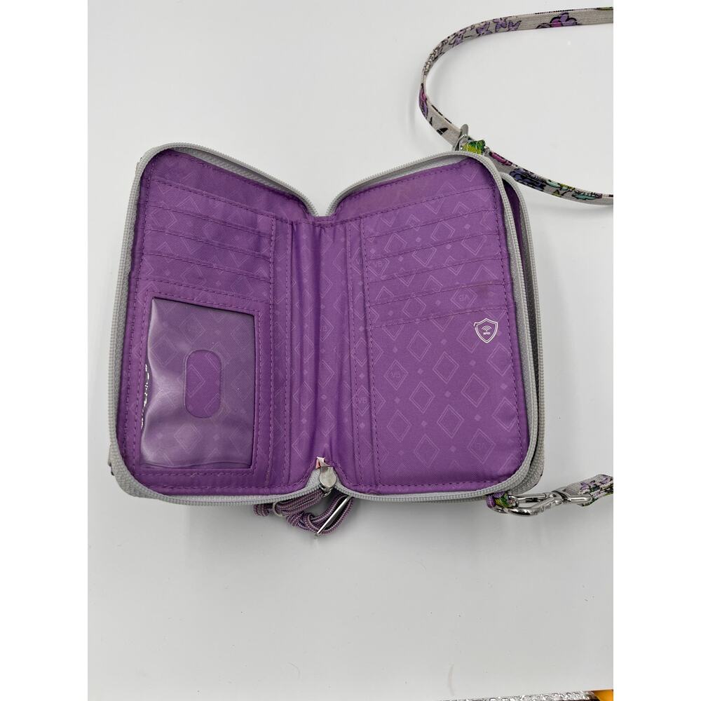 Vera Bradley Floral RFID All in One Crossbody Lavender Meadow Purple - Picture 9 of 9